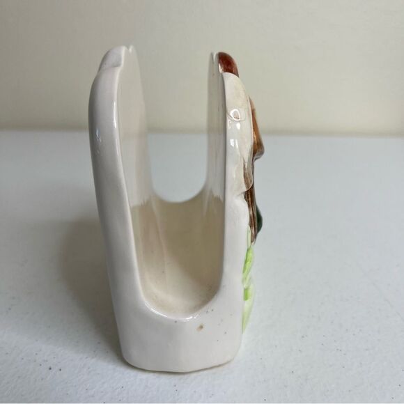 Vintage 1970s Mushroom Frogs Napkin Holder Mid Century Ceramic 4.5 Inch tall - Picture 8 of 16
